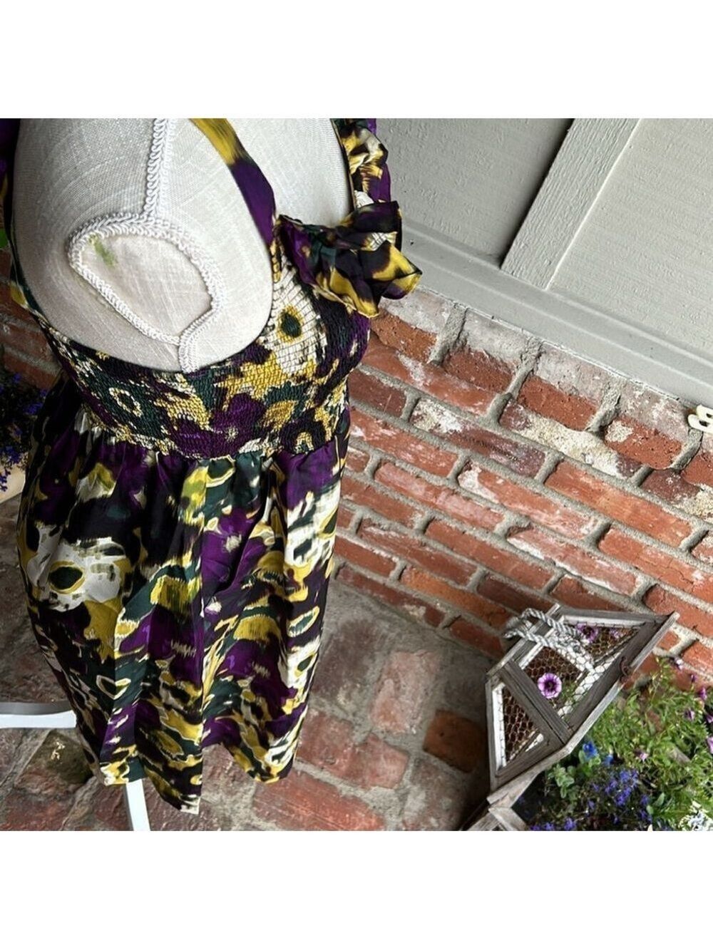 Anthropologie Purple and Yellow Floral Dress - Picture 11 of 13